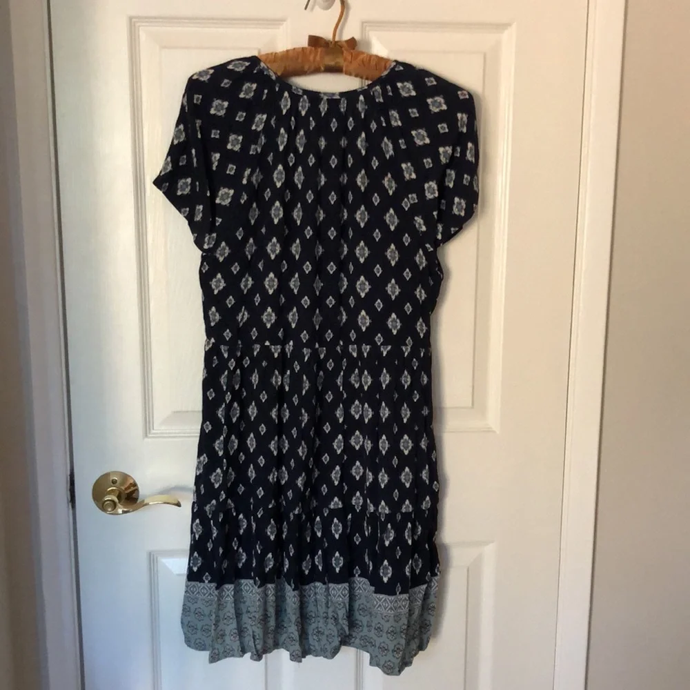 Knox Rose Target Navy Blue Printed Flowy Dress - Picture 2 of 8